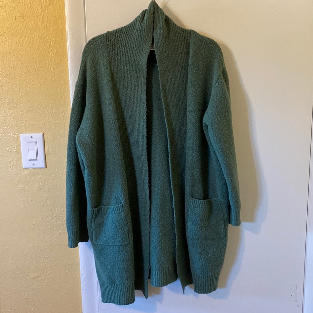 Green Long length open from cardigan